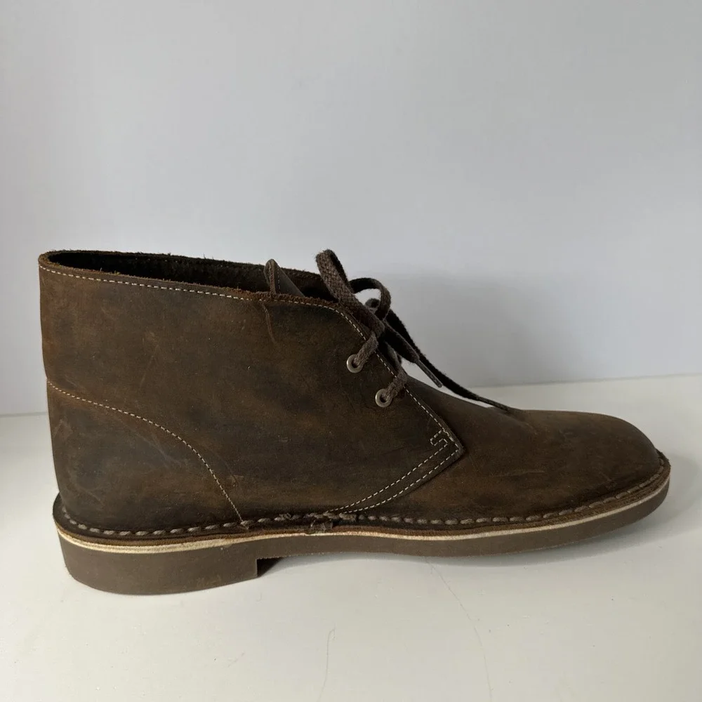 Clarks Men's Bushacre 2 Real Leather Chukka Boots Shoes Size 9 US VERY NICE